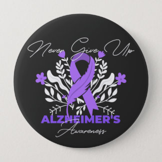 Alzheimer's Ribbon Fight Dementia Awareness Button