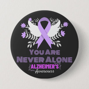 Alzheimer's Ribbon Fight Dementia Awareness Button