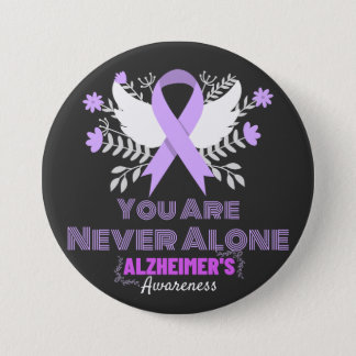 Alzheimer's Ribbon Fight Dementia Awareness Button