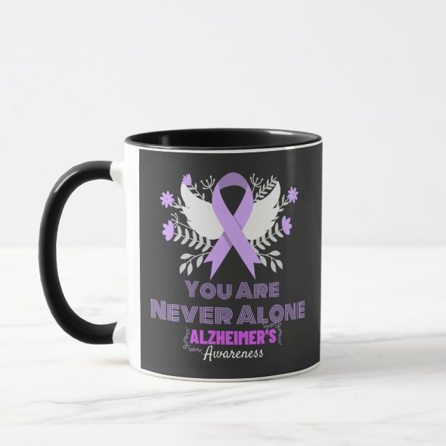 Alzheimer's Ribbon Fight Dementia Awareness Mug (Left)