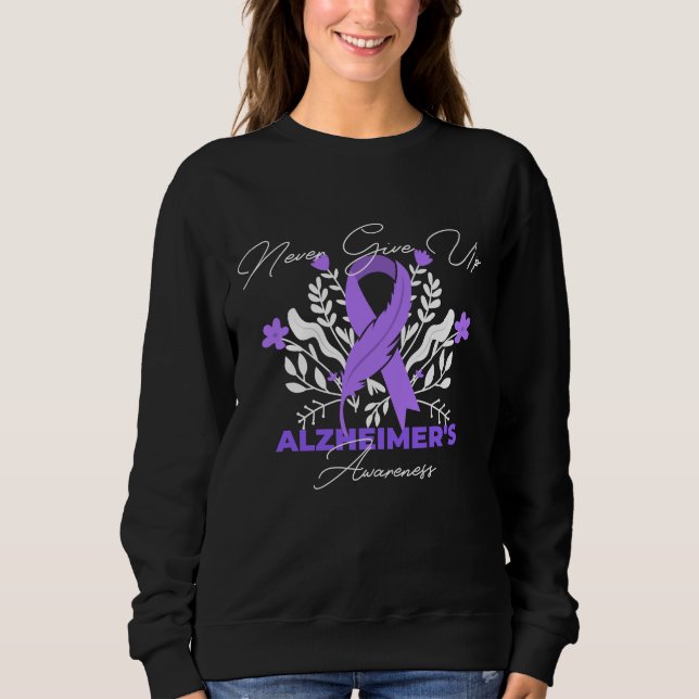 Alzheimer's Ribbon Fight Dementia Awareness Sweatshirt (Front)