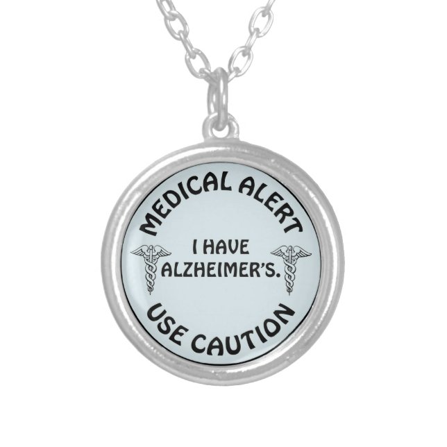 ALZHEIMER'S SILVER PLATED NECKLACE (Front)