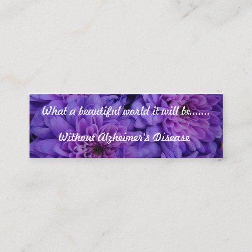 Customizable Alzheimer's Support Bookmark Business Card Templates