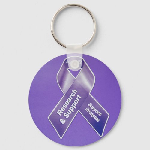 Alzheimers Support Groupie Ribbon Keychain