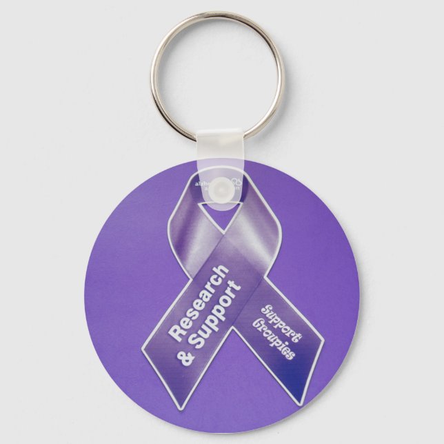 Alzheimer's Support Groupie Ribbon Keychain (Front)