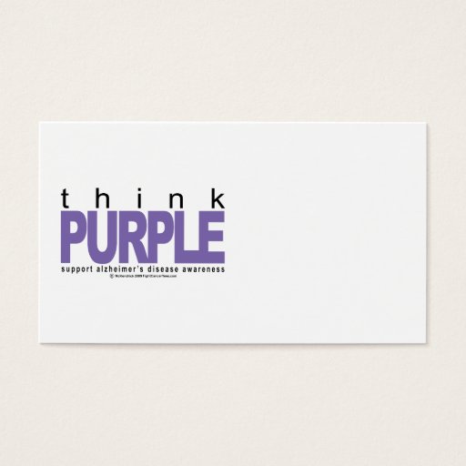 Customizable Alzheimers THINK Purple Business Cards