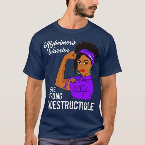 Alzheimers Warrior Indestructible Alzheimers Aware T_Shirt