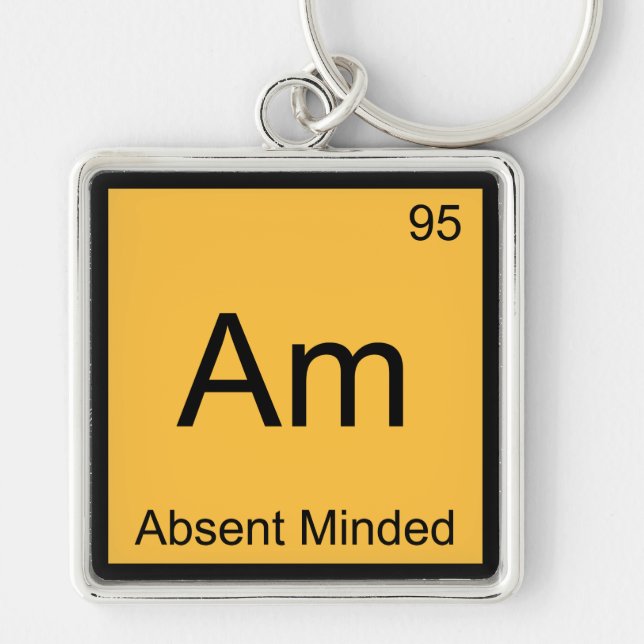 Am - Absent Minded Chemistry Element Symbol Tee Keychain (Front)