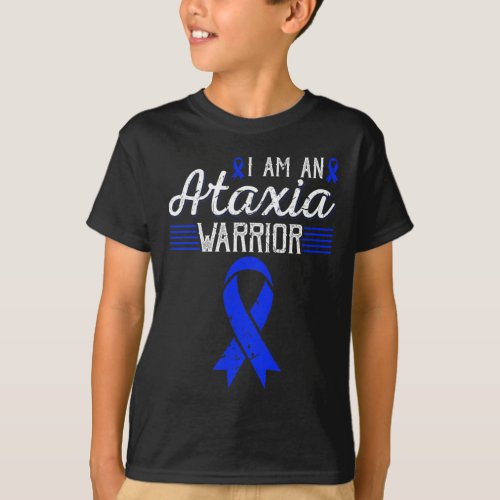 Am An Ataxia Warrior Blue Ribbon Awareness  T_Shirt