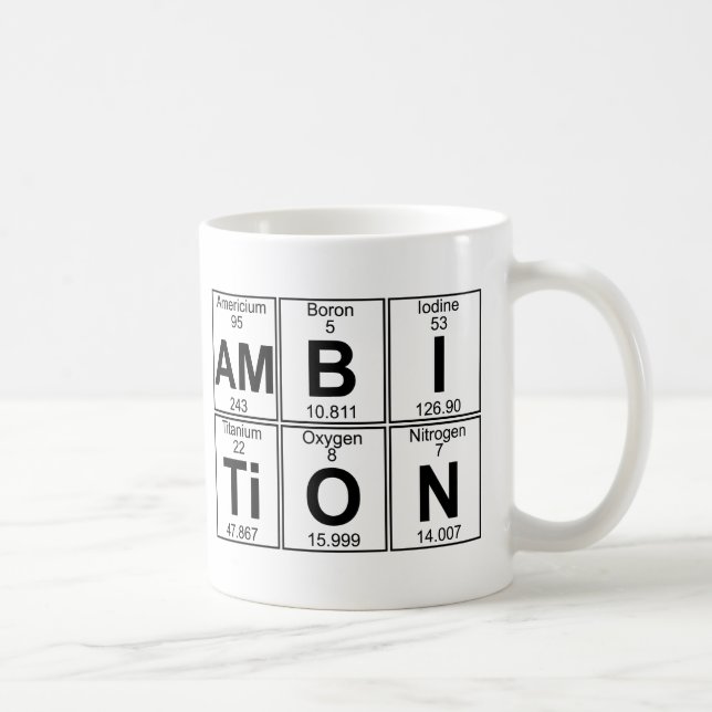 Am-B-I-Ti-O-N (ambition) - Full Coffee Mug (Right)