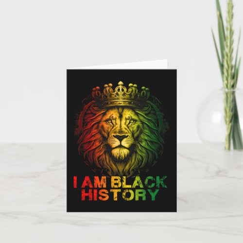 Am Black History African American Pride Lion Black Card