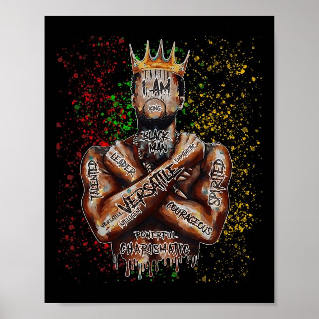 Am Black Man And I Am King Black History African M Poster (Front)