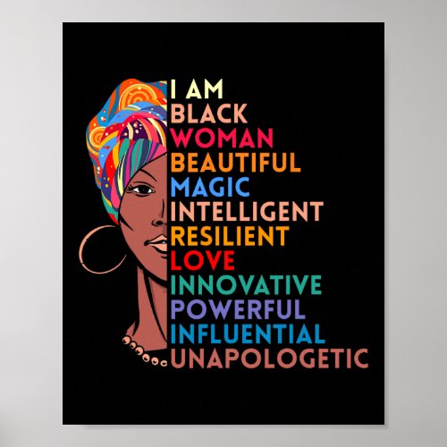 Am Black Woman African American Gift Black History Poster