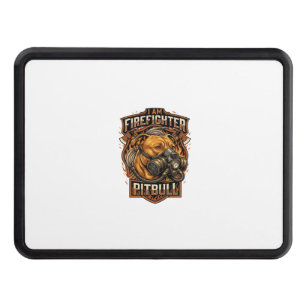 Am Firefighter Pitbull Dog Gas Mask Shield Hitch Cover