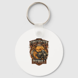 Am Firefighter Pitbull Dog Gas Mask Shield Keychain