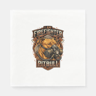 Am Firefighter Pitbull Dog Gas Mask Shield Napkins