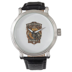 Am Firefighter Pitbull Dog Gas Mask Shield Watch