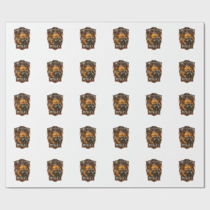 Am Firefighter Pitbull Dog Gas Mask Shield Wrapping Paper