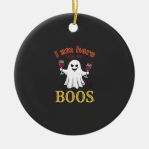 Am Here Boos Halloween Ghost Wine Glasses Spider W Ceramic Ornament
