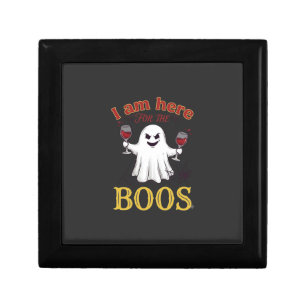 Am Here Boos Halloween Ghost Wine Glasses Spider W Gift Box