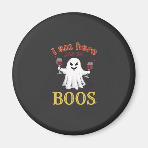 Am Here Boos Halloween Ghost Wine Glasses Spider W Magnet