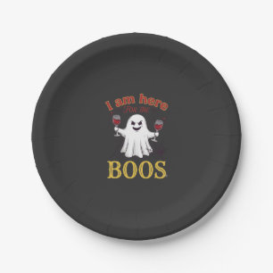 Am Here Boos Halloween Ghost Wine Glasses Spider W Paper Plates