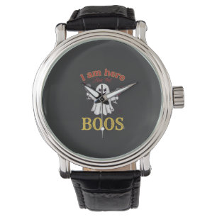 Am Here Boos Halloween Ghost Wine Glasses Spider W Watch