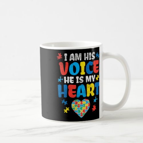 Am His Voice He Is My Heart Autism Awareness Asl S Coffee Mug