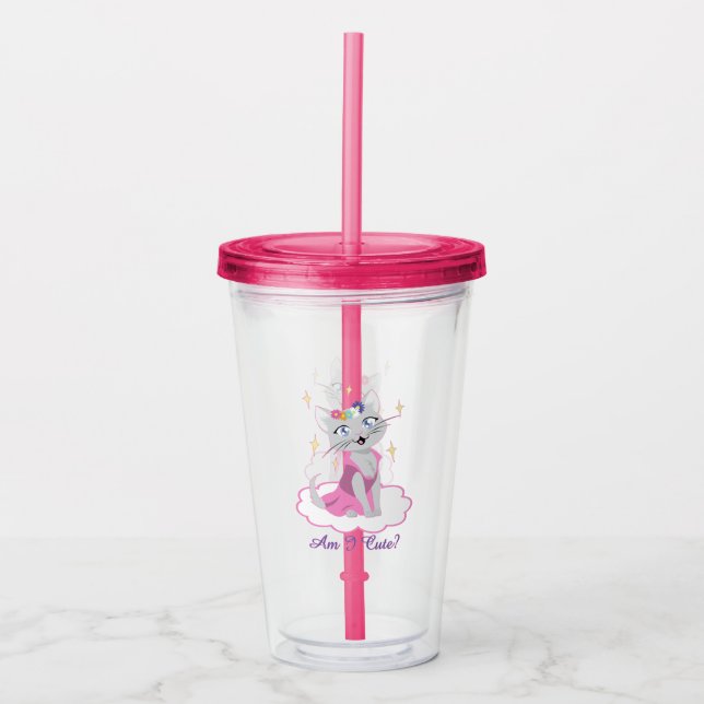 Am I Cute? Acrylic Tumbler (Front)