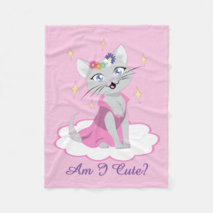 Am I Cute? Fleece Blanket