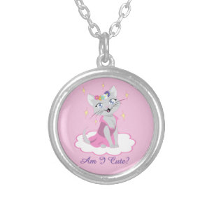 Am I Cute? Silver Plated Necklace