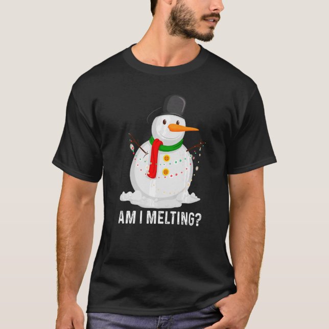 Am I Melting  Snowman Melting In Spring Spring T-Shirt (Front)