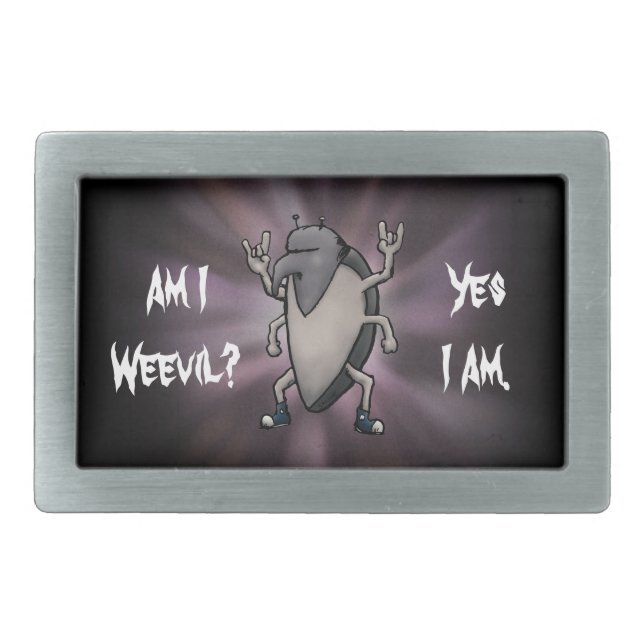 Am I Weevil Heavy Metal Cartoon Rectangular Belt Buckle (Front)