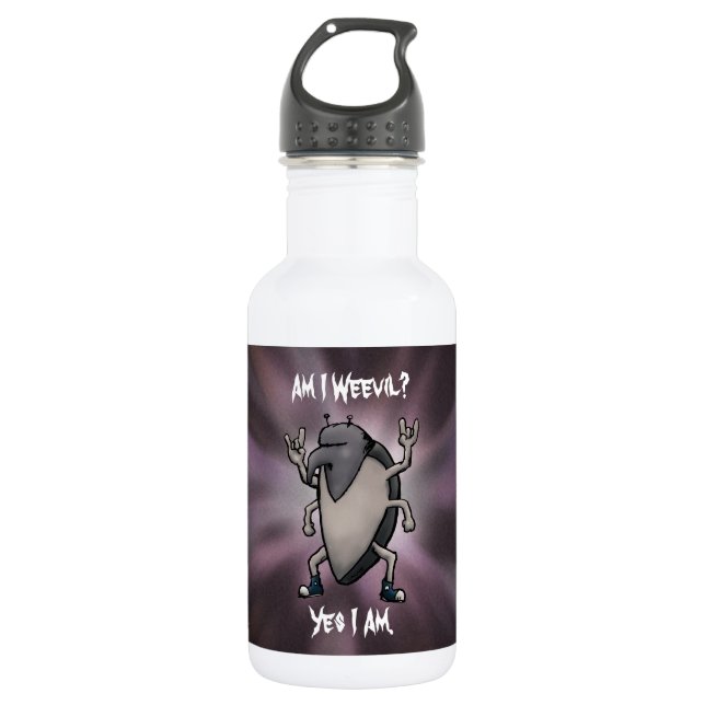 Am I Weevil Heavy Metal Cartoon Stainless Steel Water Bottle (Front)
