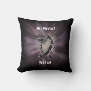 Am I Weevil Heavy Metal Cartoon Throw Pillow