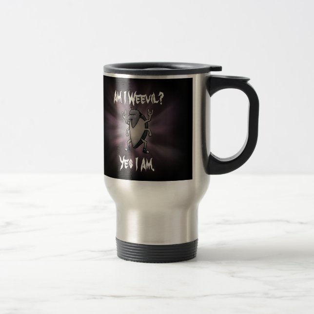 Am I Weevil Heavy Metal Cartoon Travel Mug (Right)