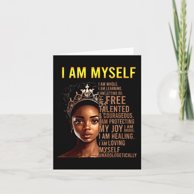 Am Myself Black Girl Magic Black History Month Afr Card (Front)