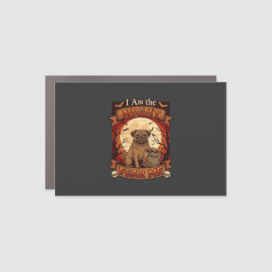 Am Night Fear Me Halloween Pug Moon Tombstone Car Magnet