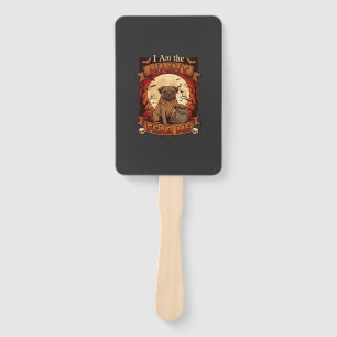 Am Night Fear Me Halloween Pug Moon Tombstone Hand Fan