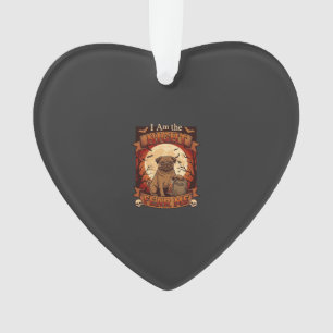 Am Night Fear Me Halloween Pug Moon Tombstone Ornament