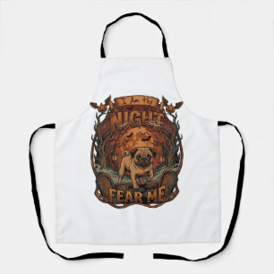 Am Night Fear Me Pug Halloween Moon_1 Apron