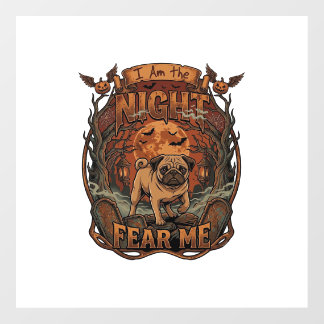 Am Night Fear Me Pug Halloween Moon_1 Floor Decals