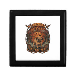 Am Night Fear Me Pug Halloween Moon_1 Gift Box