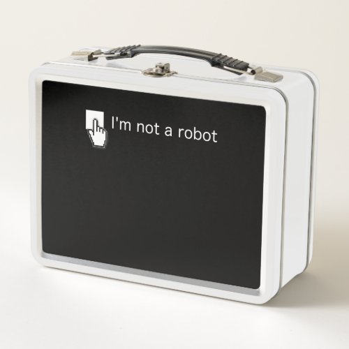 Am Not Robot  Funny Computer Programmer Geek Gift Metal Lunch Box