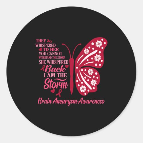 Am Storm Brain Aneurysm Awareness Month Support Gr Classic Round Sticker