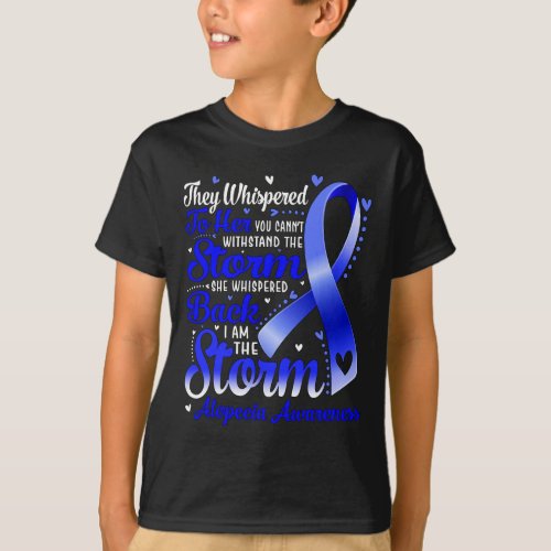 Am The Storm Alopecia Awareness Blue Ribbon  T_Shirt