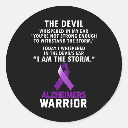 Am The Storm Alzheimerheimer Warrior  Classic Round Sticker