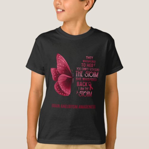 Am The Storm Brain Aneurysm Awareness Butterfly 1  T_Shirt