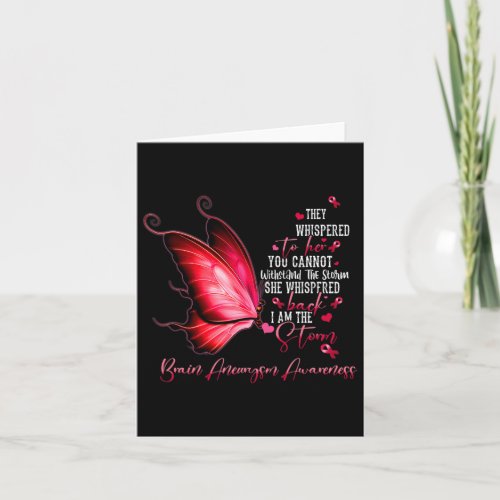 Am The Storm Brain Aneurysm Awareness Butterfly 2  Card