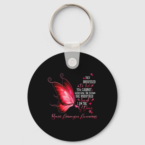 Am The Storm Brain Aneurysm Awareness Butterfly 2  Keychain